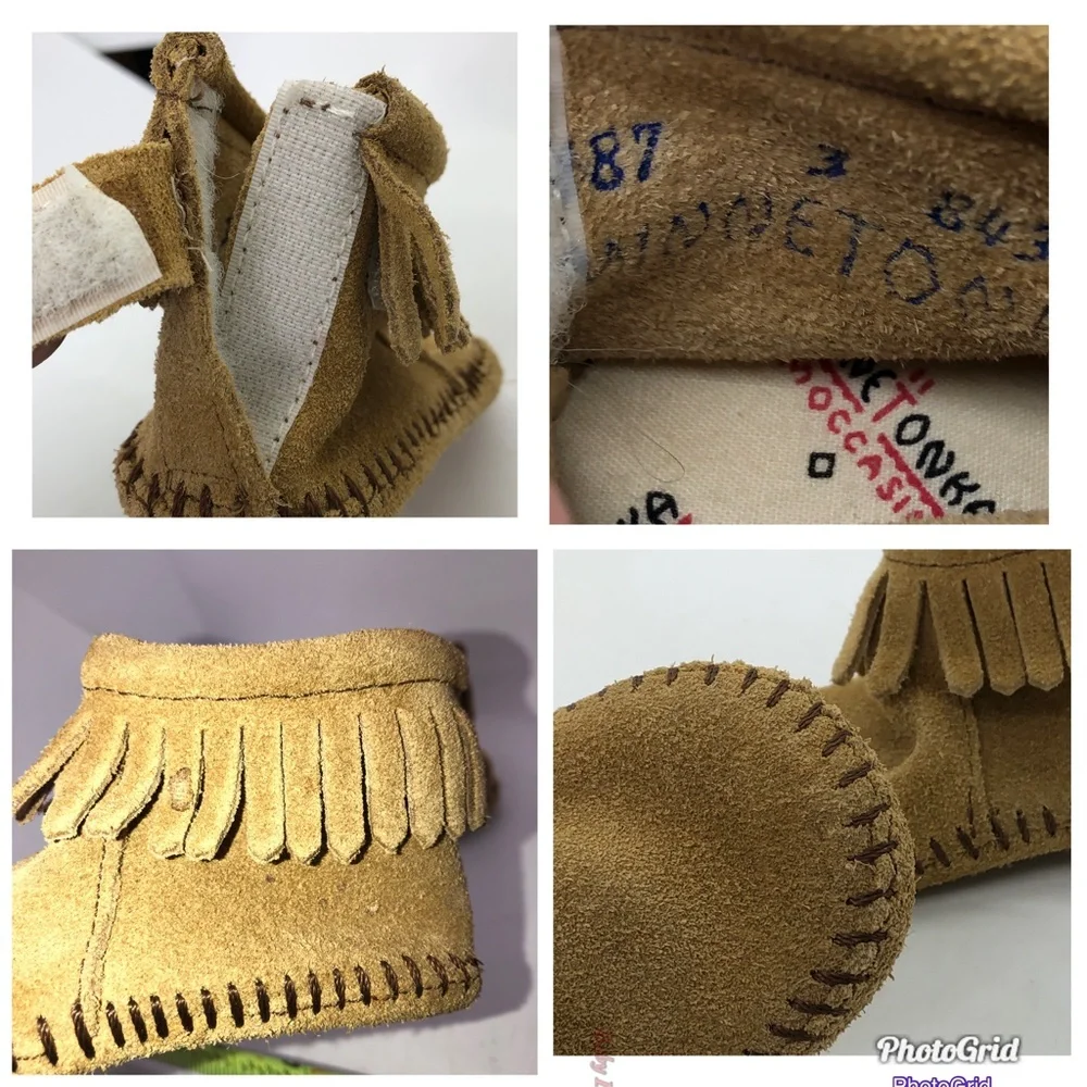 Infant MinneTonka Fringe Moccasins Booties Size 3